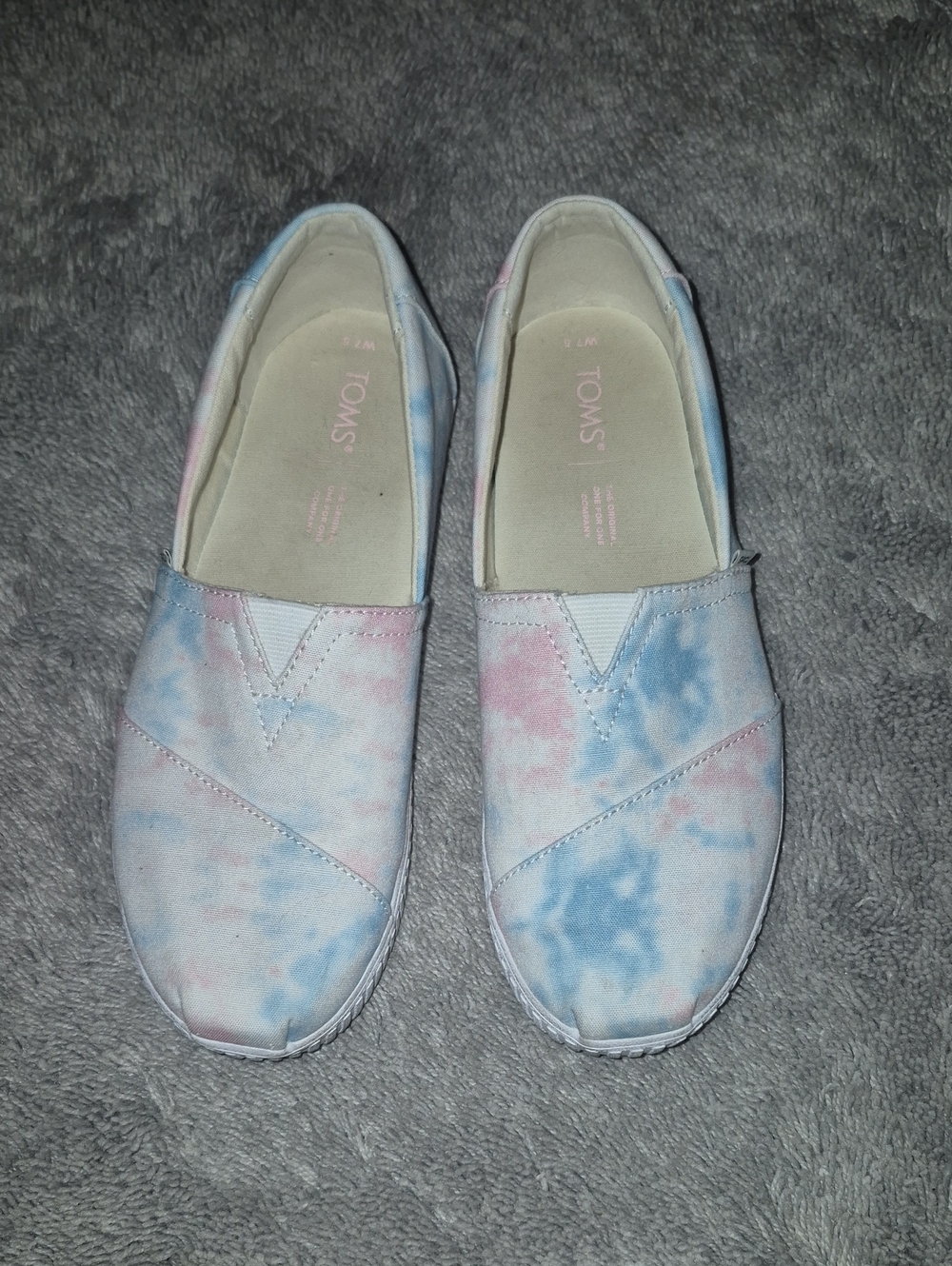 TOMS Women's Tie-Dye Slip-On Shoes in Pink & Blue